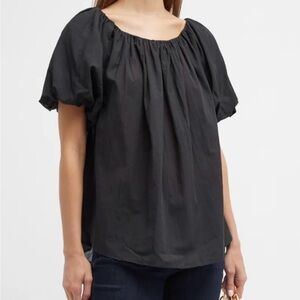 NWT Harshman Klein Women's Black Puff Sleeve Top Medium MSRP $225